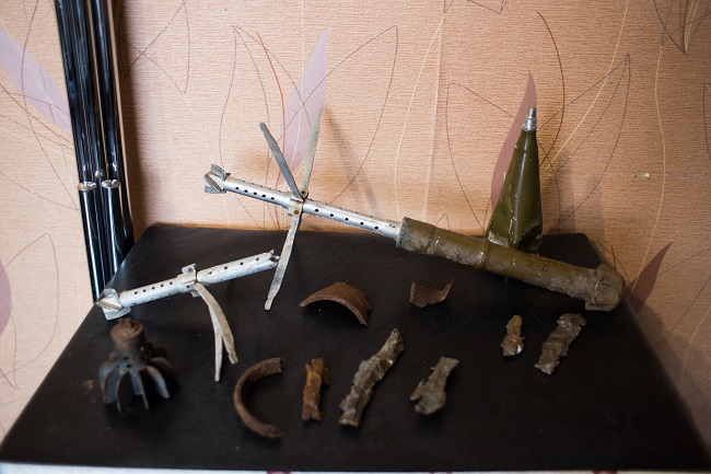 У хоспісі зберігаються вивезені із зони військового конфлікту осколки снарядів